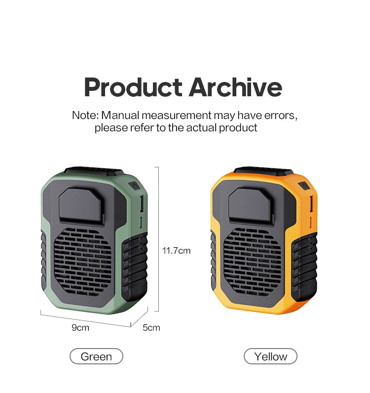 Kinscoter 6000mAh Hanging Neck/Waist Fan USB Mini Portable Rechargeable Fan For Outdoor Camping Hiking Climbing Running Sports Quick Pick Grocers