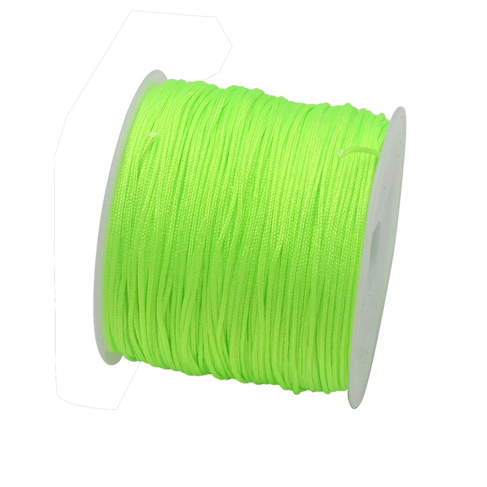 50Yds 0.8mm Crafts Nylon Cord For Jewelry Making Beading Braided Nylon Satin String for Bracelets Rattail Trim Chinese Knot Econic Blanks