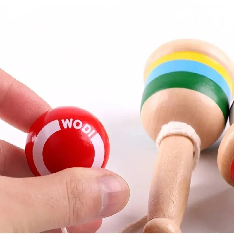 Montessori Toy Wooden Skill Sword Cup Develop Intelligence Smooth Toys Educational Traditional Games Toys Throw and Catch Ball Econic Blanks