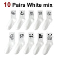 5/10 Pairs Men Women Graffiti Printed socks Street Style Soft Comfortable Sweat Absorbing Breathable Couple Sports Leisure Socks Quick Pick Grocers