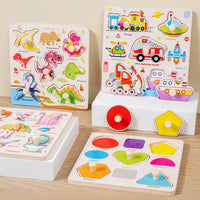 Baby Wooden Puzzles Montessori Toys 1 2 3 Years Toddler Toys Hand Grab Board Alphabet Number Cognition Learning Educational Toys Quick Pick Grocers