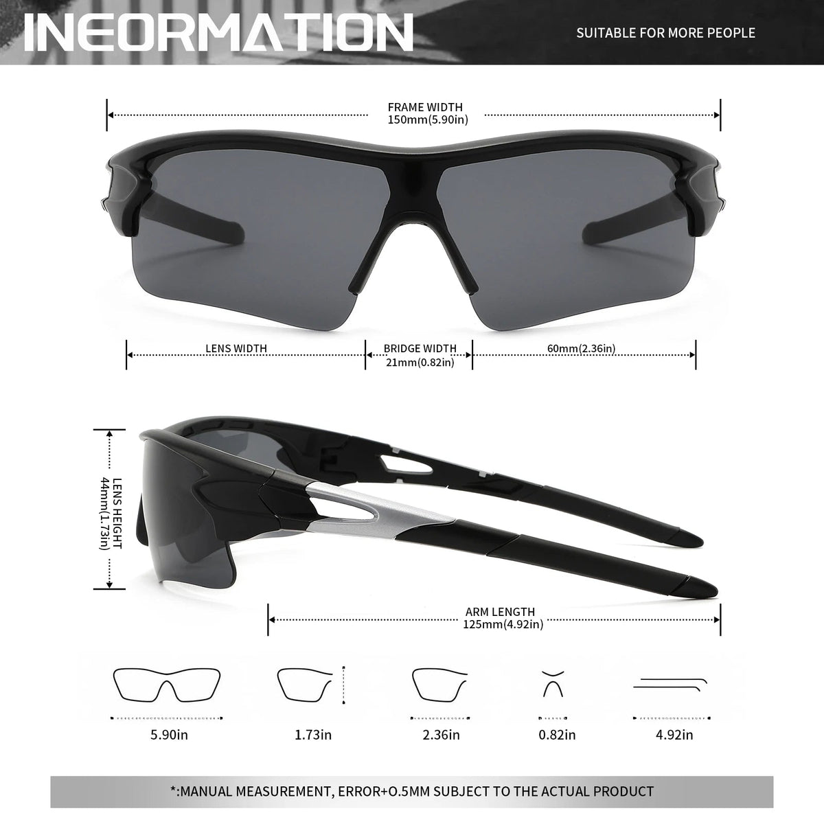 New UV400 Protective Sports Eyewear - Lightweight Full-Cover Lens, Unisex Wrap-Around for Cycling, Hiking & Daily Use Quick Pick Grocers