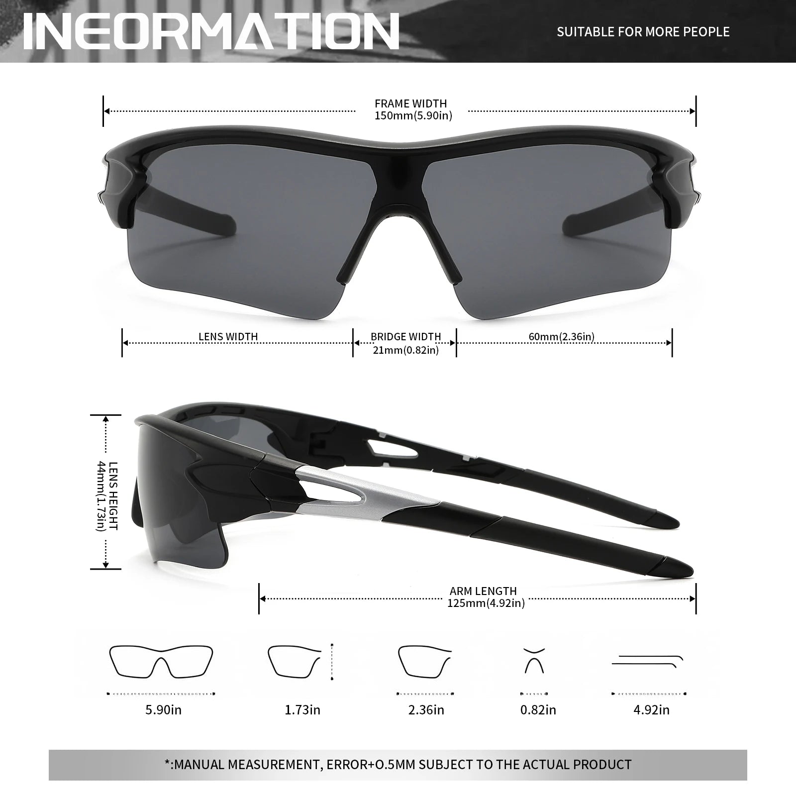 New UV400 Protective Sports Eyewear - Lightweight Full-Cover Lens, Unisex Wrap-Around for Cycling, Hiking & Daily Use Quick Pick Grocers