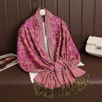 Luxury Brand Autumn Cashmere Pashmina Shawl Lady Wrap Warm Winter Scarves Design Print Female Foulard Cotton Stoles Scarf 2023 Quick Pick Grocers