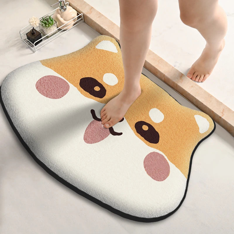 Thickened special-shaped bathroom absorbent floor mat flannel toilet mat shower room non-slip and dirt-resistant foot mat Quick Pick Grocers