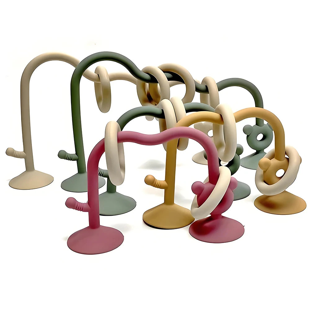 Silicone Children's Silicone Desktop Toys Bead Wrap Baby Early Learning Puzzle Game Toys Highchair Desktop Adsorption Toys Purest Peak