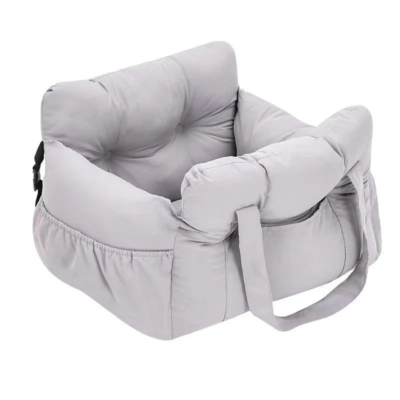 Dog Car Seat with Safety Belt - Non-Slip Pet Car Bed for Small Dogs, Washable Travel Carrier with Secure Straps for Safe Car Quick Pick Grocers