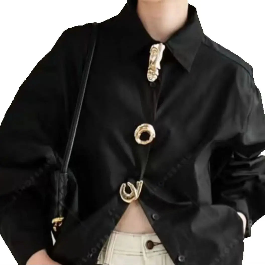 New Autumn 2025 Cotton Long Sleeve Solid Color Blouses Shirts for Women Trend Loose Casual Tops Woman Clothes Quick Pick Grocers