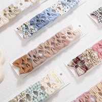 10Pcs/Set Mini Hair Bows Clips Baby Girls Cute Froal Print Plaid Hairbows Checkered Gingham Hairpins Korean Safety Kids Headwear Purest Peak