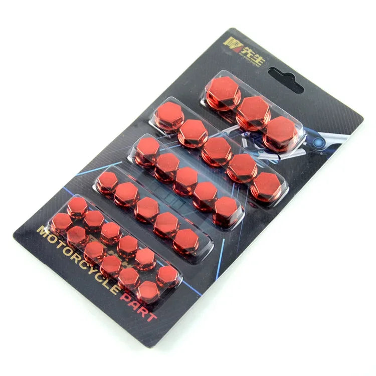 30pcs Motorcycle Screw Decoration Cover Plating Cap for Car Motor Scooters Electric Colored Nut Cover Motorcycle Accessories