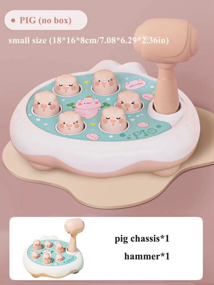 Duck/Frog/Pig Baby Toy Montessori Learning Game Educational Puzzle Gift for 12 24 Months Toddler Boy/Girl with Hammer Econic Blanks