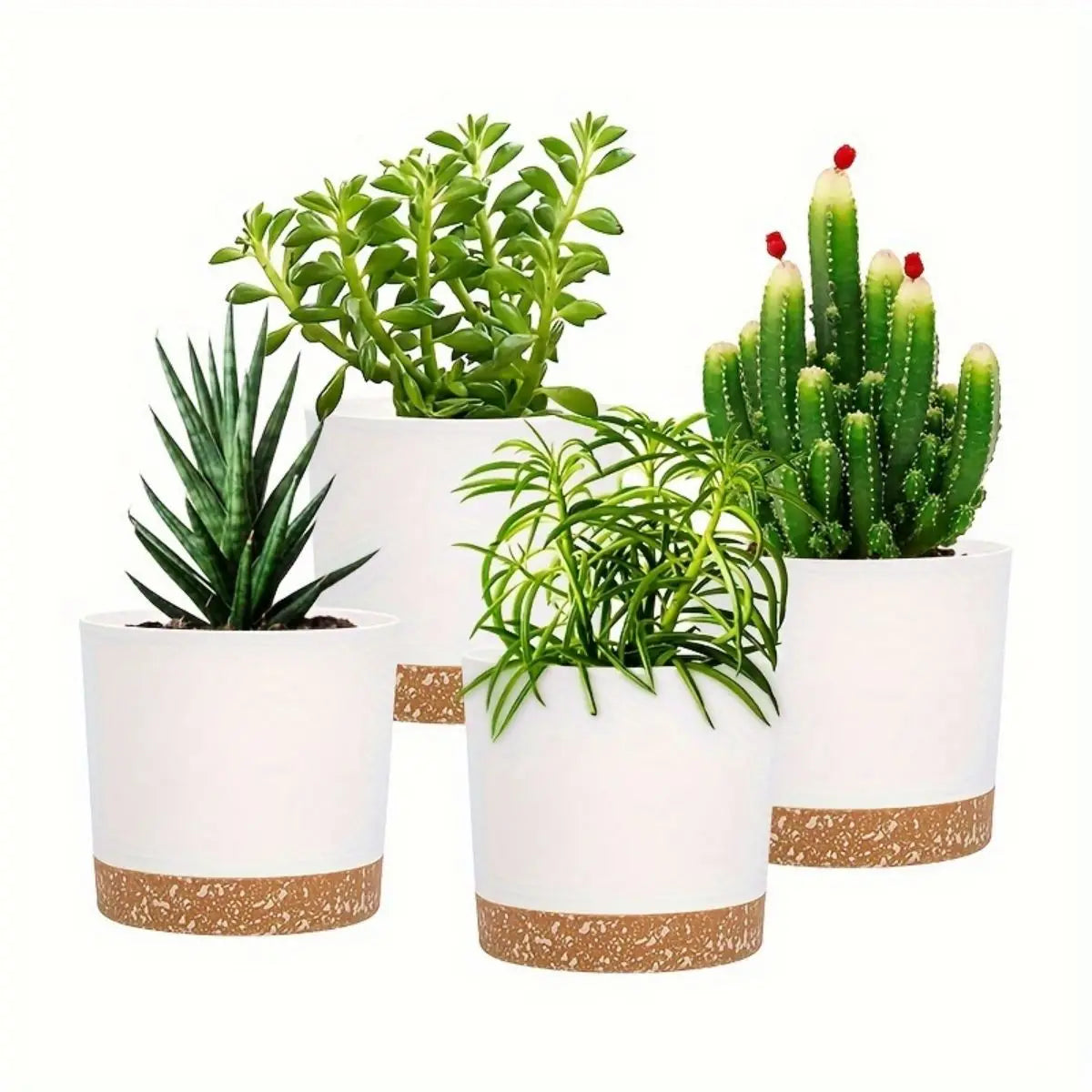 4pcs Flowerpot 5inch Removable Bottom Round Flower Pot Detachable Bottom Flower Pot Home Supplies Breathable Flower Pot Quick Pick Grocers