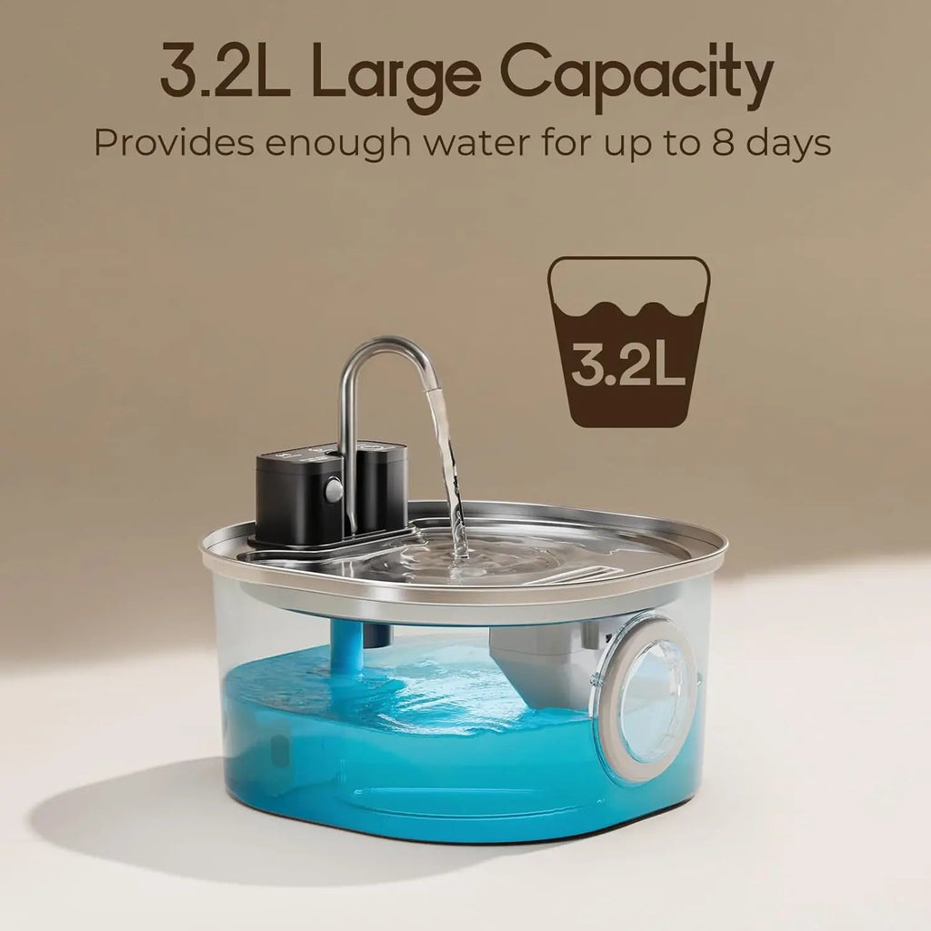 3L Stainless Steel Wireless Recharging Sensor Cat Water Fountain Auto Drinking Fountain For Cats Dog Drinker Pet Dispenser Bowl Quick Pick Grocers