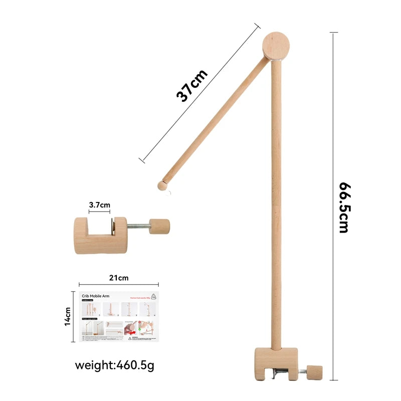 Baby Wooden Bedbell Bracket 0-12 Months Bed Bell Bracket Wooden Mobile Newborn Crochet Bed Bell Hanging Toys Newbaby Rattle Toys Purest Peak