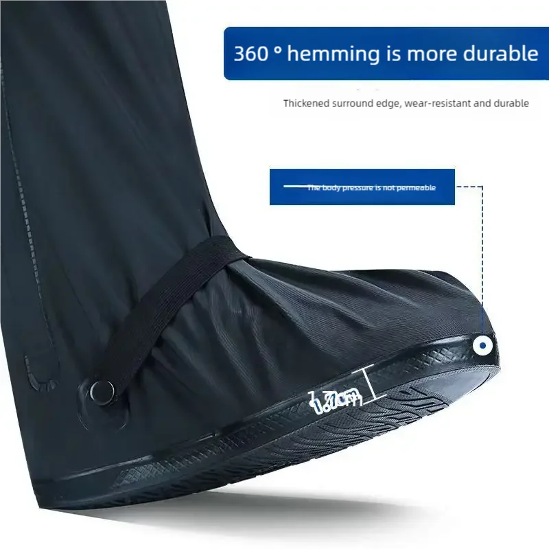 Rain Boot Shoe Cover Black Waterproof with Reflector High Top Clear Shoes Dust Covers for Motorcycle Bike Rain Cover Men Women Econic Blanks
