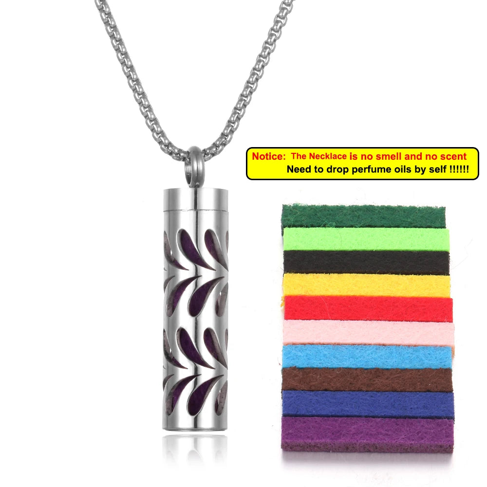 Long Strip Stainless Steel Aromatherapy Necklace Perfume Diffuser Essential Oil Diffuser Pendant Necklace Jewelry Accessories Econic Blanks