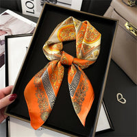 2025 New Fashion 70X70cmPrinted Women's Scarf Pashmina Silk Scarf Square Shawl Decorative Headband Neck Luxury Design Bandana Quick Pick Grocers