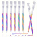 6pcs Glitter Gel Highlighter Pens Set - 1.2mm Vibrant Colors, Smooth Writing, Perfect for Journals, DIY Crafts, Greeting Cards, Quick Pick Grocers