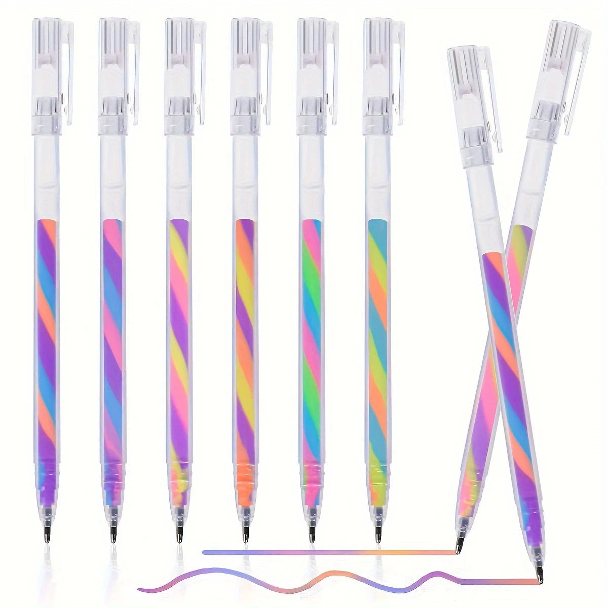 6pcs Glitter Gel Highlighter Pens Set - 1.2mm Vibrant Colors, Smooth Writing, Perfect for Journals, DIY Crafts, Greeting Cards, Quick Pick Grocers
