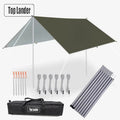 4x4m 5x3m 4x3m 3x3m Ultralight Waterproof Tarp Tent Large Camping Awning Sun Shelter Garden Canopy Outdoor Beach Shade Hiking Econic Blanks