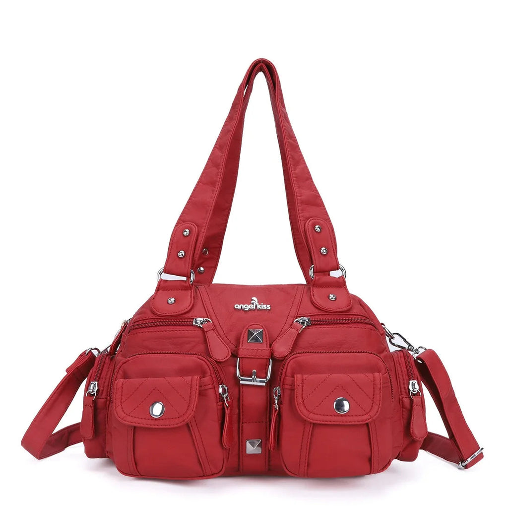 Vintage Women Handbags Satchel Top-handle Handbag PU Shoulder Bag Dumpling Pack Give Gifts Shoulder Bags Phone Money Pack Quick Pick Grocers