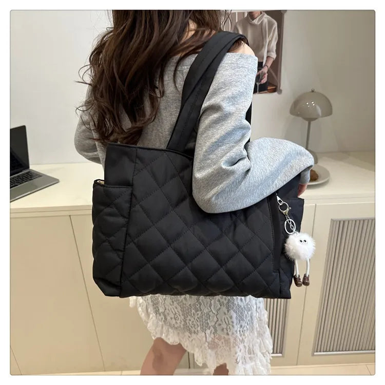 Rectangular Large Capacity Single Shoulder Bag for Commuting To Work Korean Style Women's Tote Bag Lightweight Casual Handbag Quick Pick Grocers