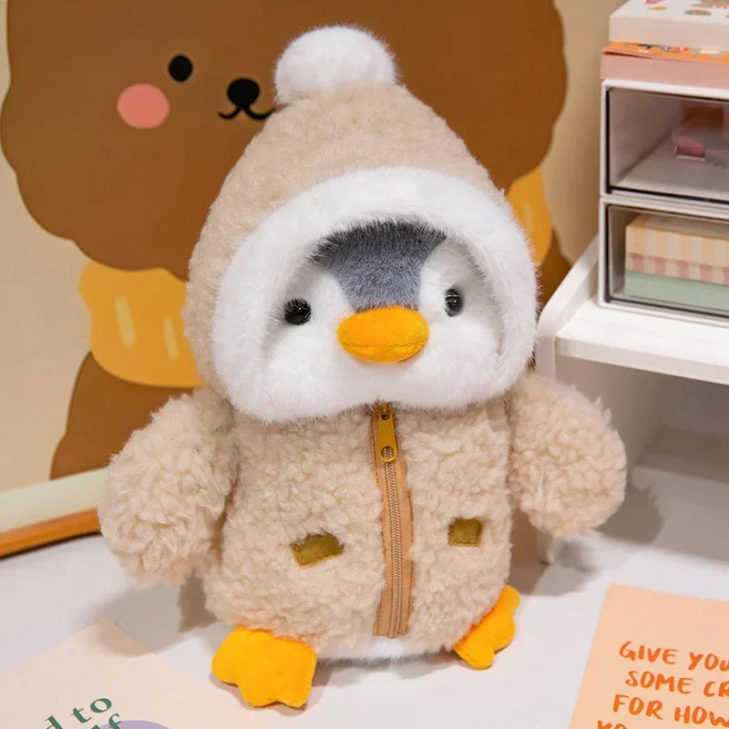 New Cute Penguin Plush Toy Baby Comforting Sleep Doll Fluffy Penguin Wearing Clothes Hats Stuffed Animal Pillow Birthday Gifts Purest Peak