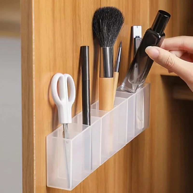 Mini Storage Box 3-Grid Plastic Makeup Brush Lipstick Storage Multi-Functional Desk Organizer for Home Kitchen Bathroom Econic Blanks