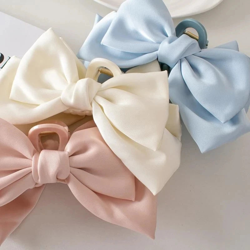 Fashion Women Bow Hairpin Korean Version Of Solid Color Butterfly Satin Hair Clips Girls Hair Accessories Headwear Quick Pick Grocers