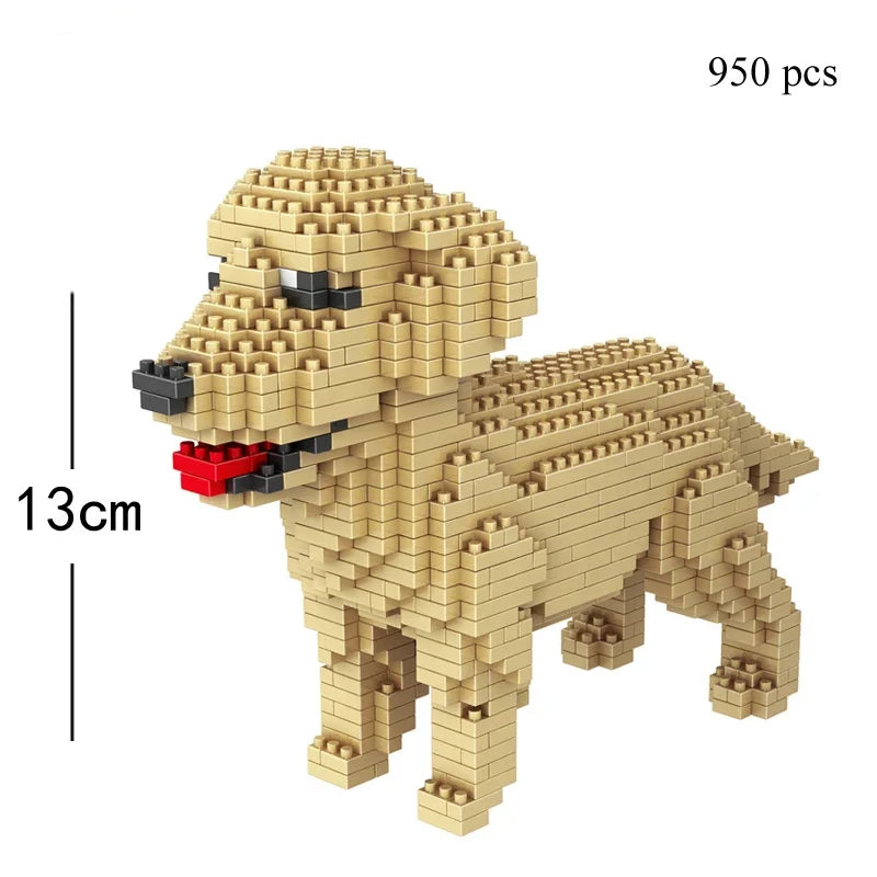 KNEW BUILT Dachshund Dog Model Mini Building Block Toy Set 9 Style for Pet Enthusiasts Teddy Hughes Corgi Collie Pet Style Brick Quick Pick Grocers