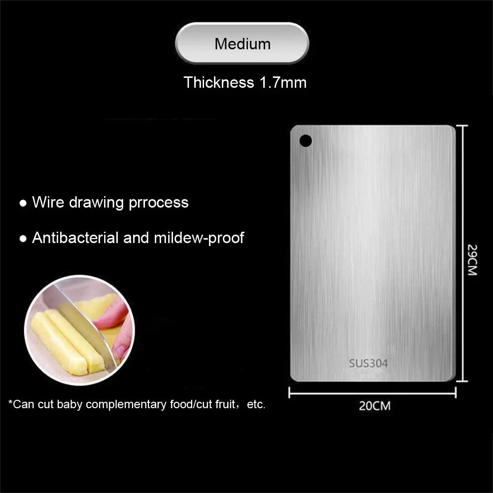 316 Stainless Steel Panel and Chopping Board Kitchen Household Thickened Double Sided Cutting Board Block Kneading Dough Board Econic Blanks
