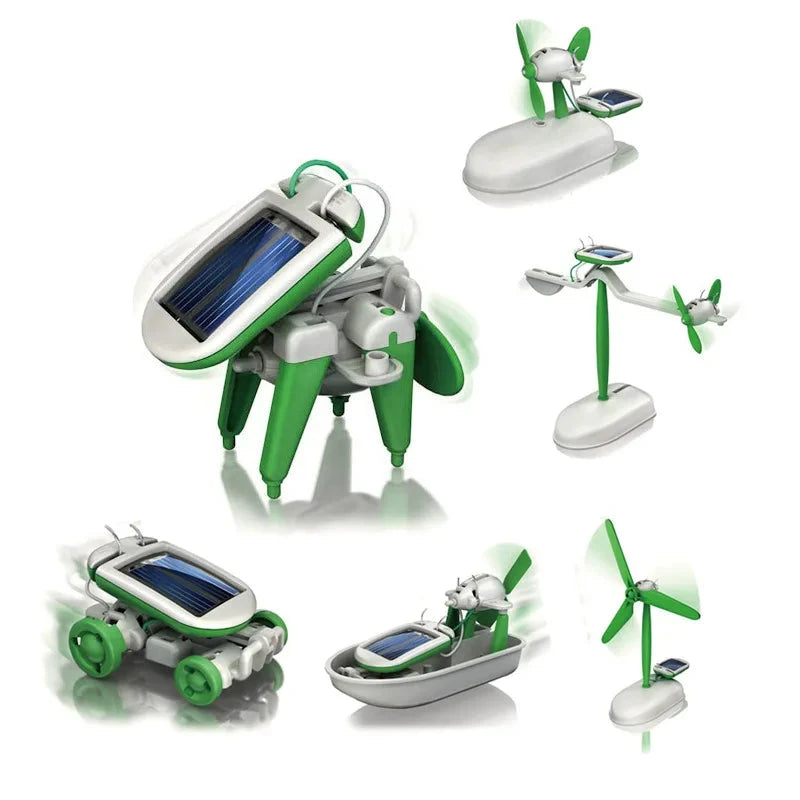6-in-1 Solar Robot Kit – DIY Educational Science Toy for Kids | Build Car, Ship, Windmill, Fan & More Econic Blanks