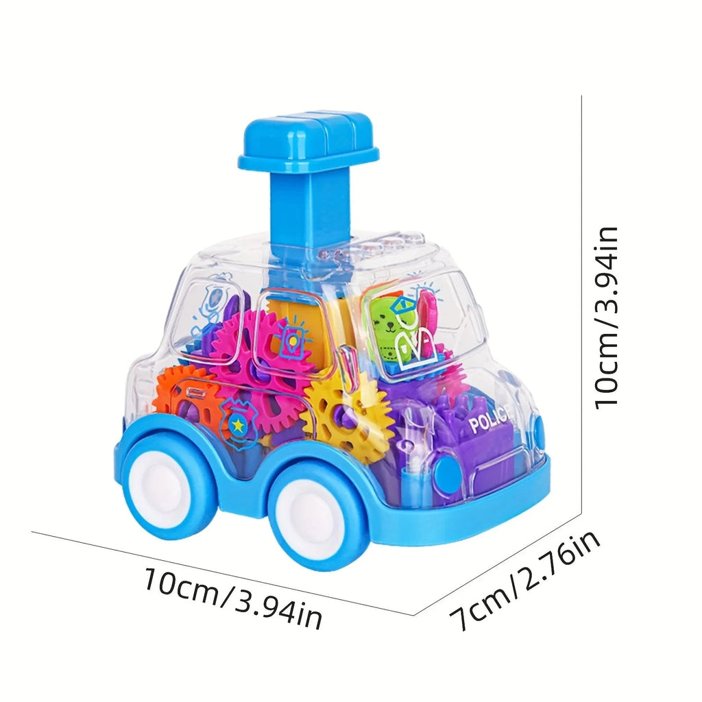 Baby Toy Cartoon Press Gear Car Toy Lnertia Pull-back Transparent Car Inertia Rebound Car Birthday Gifts for Kids Boys and Girls Quick Pick Grocers