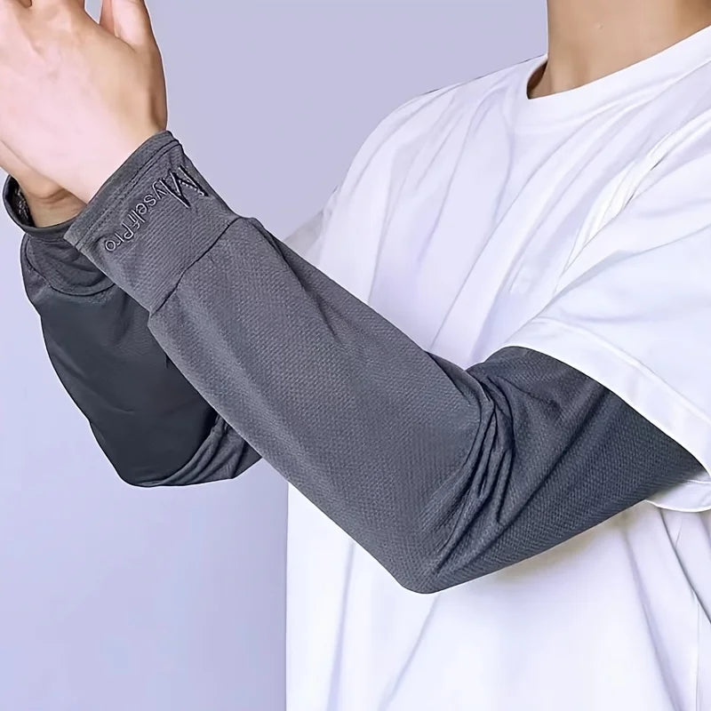 Cooling Arm Sleeves Breathable Sun Protection Ice Slik Sleeves Summer Outdoor Sports Driving Cycling Sleeves Men Loose Arm Quick Pick Grocers