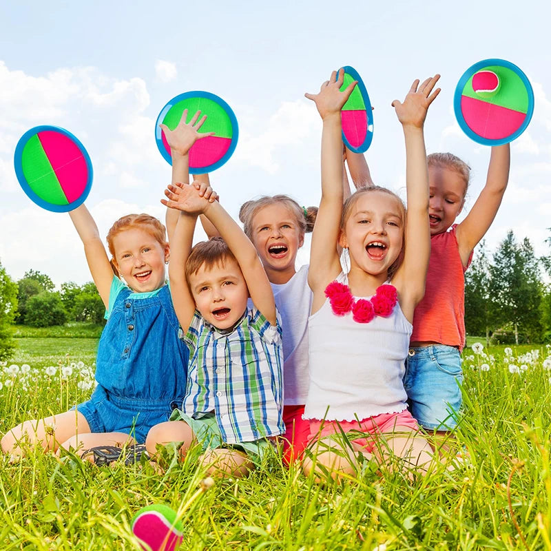 Children Sports Toys Toss & Catch Ball Sticky Balls Summer Outdoor Beach Toy Multiplayer Game Parent-child Interaction Gifts TMZ Quick Pick Grocers