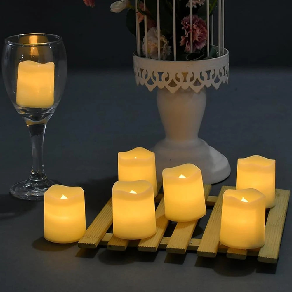 Flickering LED Ivory Electronic Candle, Flameless Tealight Candle, Battery Operated LED Tealight Candle, Ideal for Weddings, Tab Purest Peak Salt