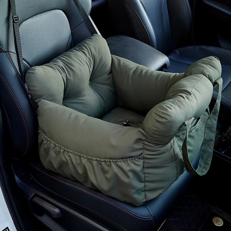 Dog Car Seat with Safety Belt - Non-Slip Pet Car Bed for Small Dogs, Washable Travel Carrier with Secure Straps for Safe Car Quick Pick Grocers