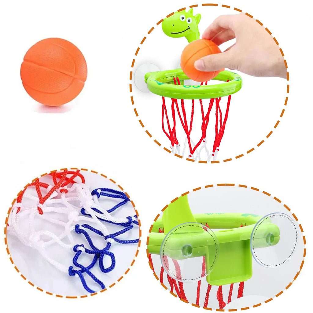 Baby Bath Toy Children Water Play Toys Set Bathroom Bathtub Suction Cup Shooting Basketball Hoop with 3 Balls Bath Toys for Kids Quick Pick Grocers