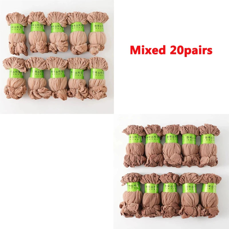 Hot Sale! High Quality Women Velvet Socks Pack Female Summer Thin Silk Transparent Sexy Ankle Nylon Socks Set Quick Pick Grocers