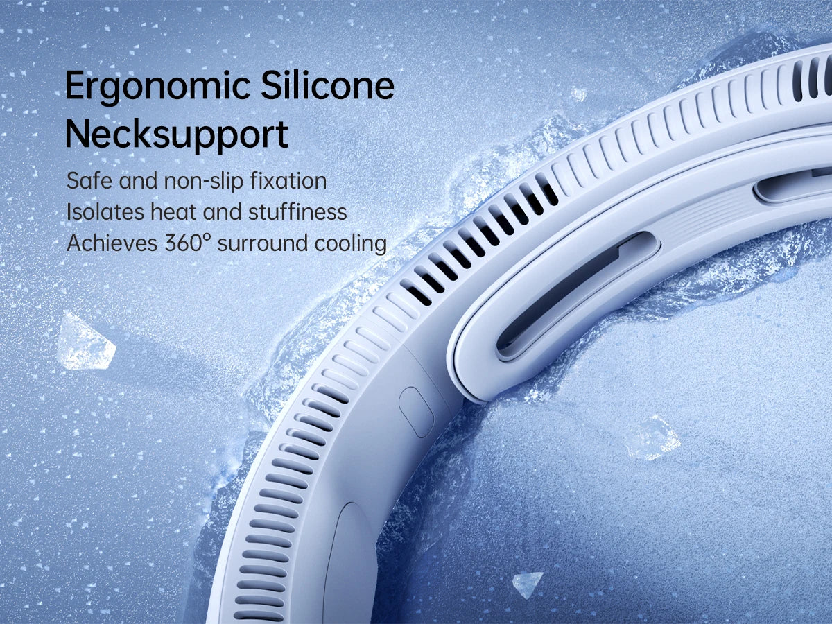 JISULIFE Portable Neck Fan Upgraded, 5000mAh Battery, Necksupport, 5 Speeds Gears Adjustment, Outdoor Wearable Hands-Free Fan Quick Pick Grocers