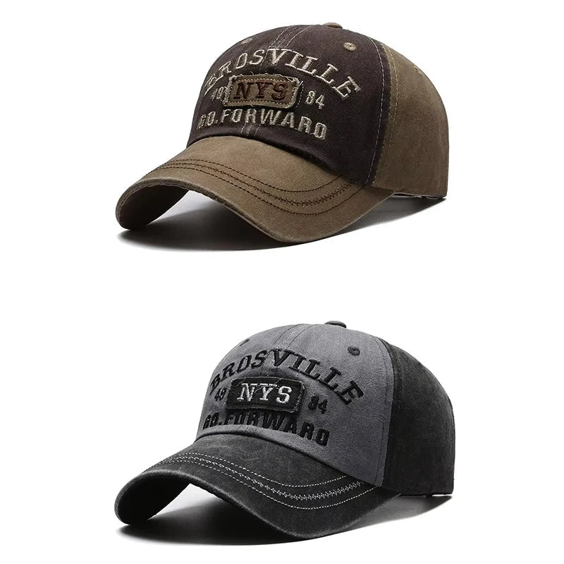 Four Seasons Men's Baseball Cap Casual Wash Embroidered Cap Curved Brim Bowler Sun Hat Official Website Quick Pick Grocers