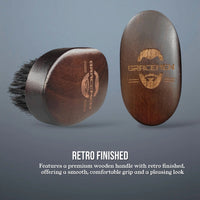 Gracemen Premium Boar Bristle Beard Brush Oval Wooden Handle Quick Pick Grocers