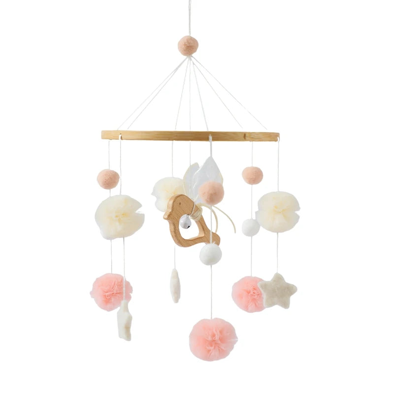 Baby Wooden Bedbell Bracket 0-12 Months Bed Bell Bracket Wooden Mobile Newborn Crochet Bed Bell Hanging Toys Newbaby Rattle Toys Purest Peak