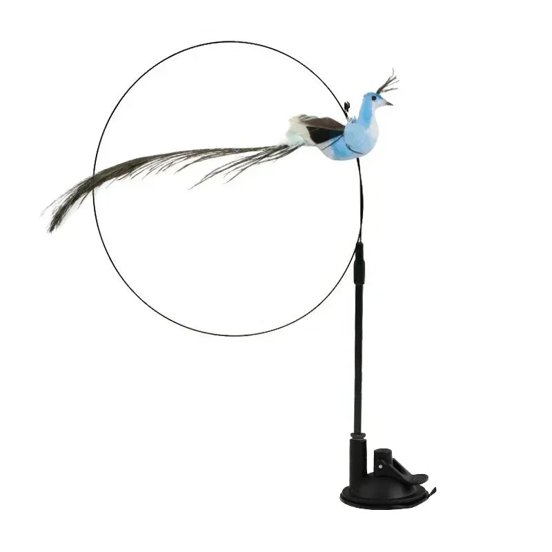 Simulation Bird Cat Toys Funny Interactive Peacock with Bell Cat Stick Toy for Kitten Playing Teaser Wand Toys Pet Cats Supplies Quick Pick Grocers