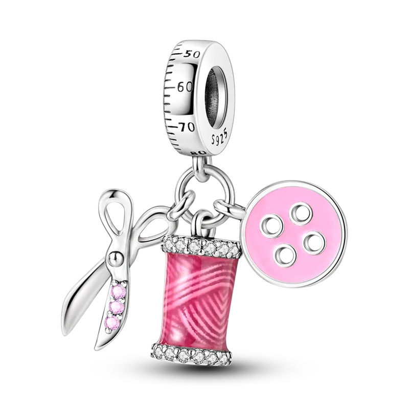2025 Hot Sale Charms Bead 925 Sterling Silver Pink Butterfly Luminous Firefly Dangle Fit Bangle Bracelet Necklace DIY Jewelry Econic Blanks