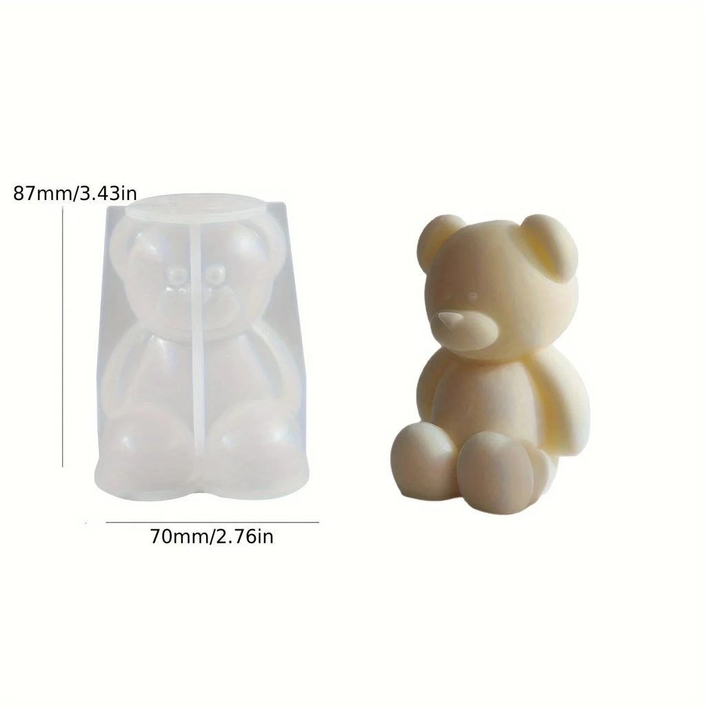 Silicone Bear Mold for Scented Candles, Soap Making and Resin Casting - Cute Animal Shape Mold for Home Decor, Aromatherapy Econic Blanks
