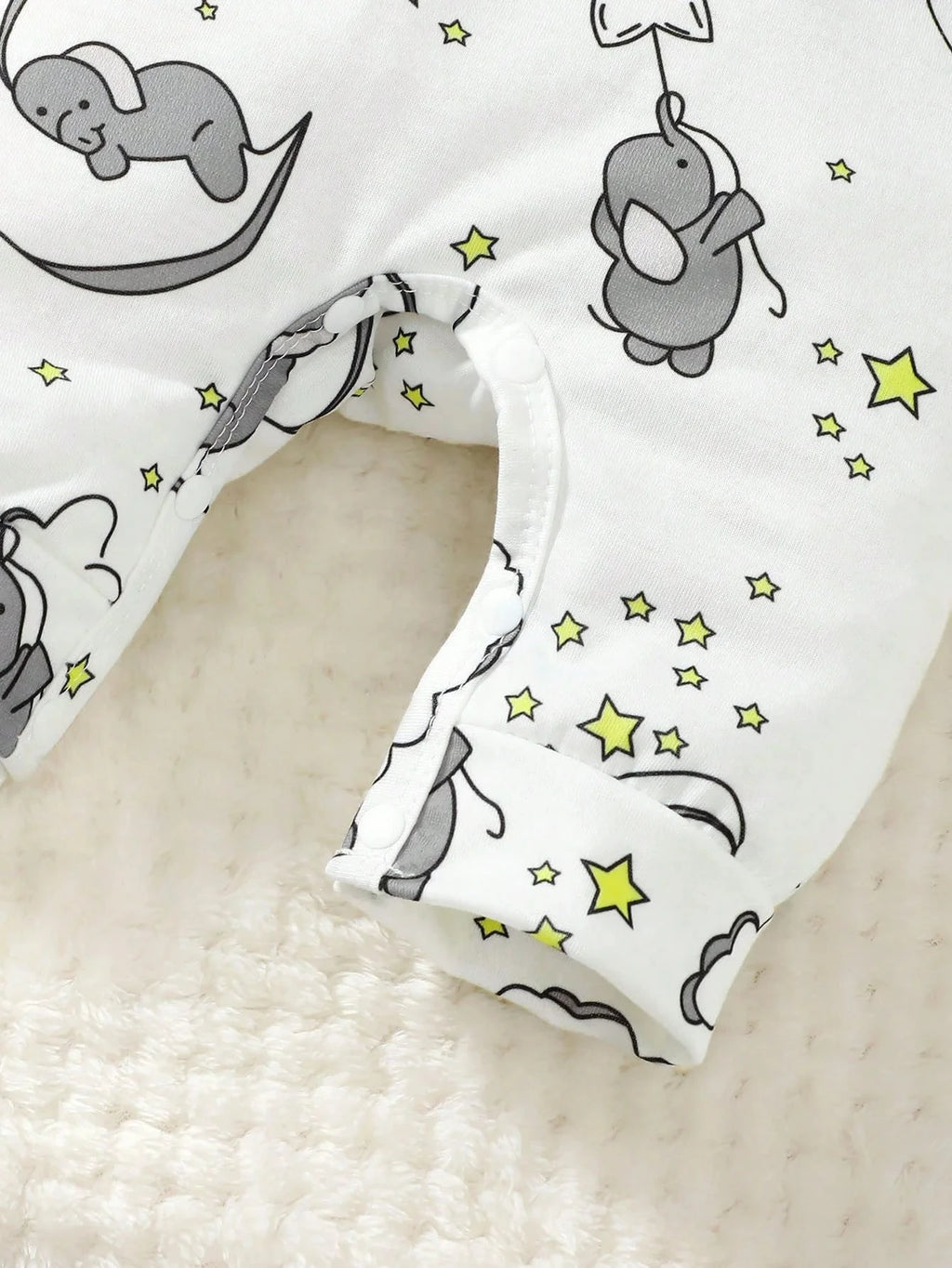 2pcs Baby Cute Cartoon Elephant Pattern Embroidery Long Sleeve Romper With Hat Econic Blanks