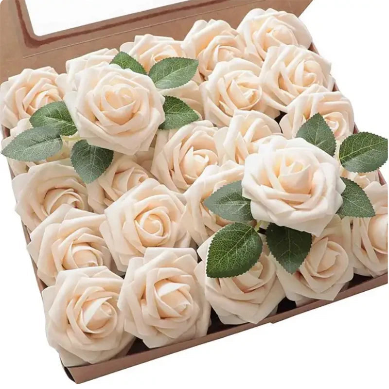 10~100pcs Rose Artificial Flowers Foam Fake Roses Wedding Bouquets Centerpieces Mothers Day Valentines Gifts Party Decoration Quick Pick Grocers