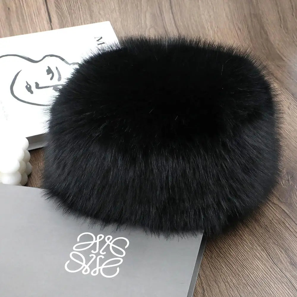 Hot Sale Fur Hat Women Warm Snow Ski Cap Female Faux Fox Fur Thick Warm Winter Hat Lady Windproof Russian Hat Ear Warmer Bonnet Purest Peak