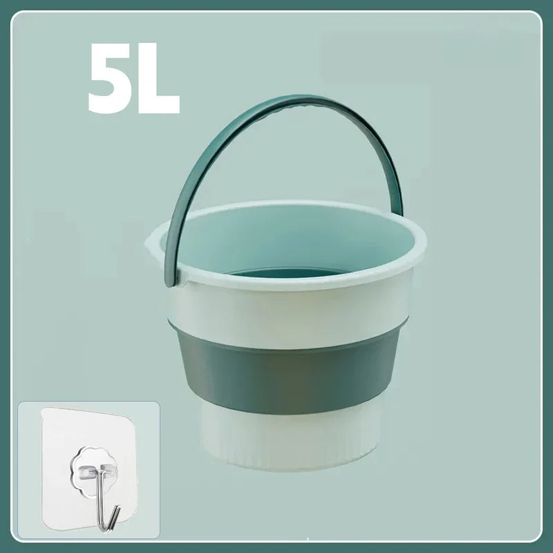 5/10/17L Portable Folding Bucket Multifunctional Thickened Silicone Bucket for Car Washing and Fishing Camping Folding Bucket Quick Pick Grocers
